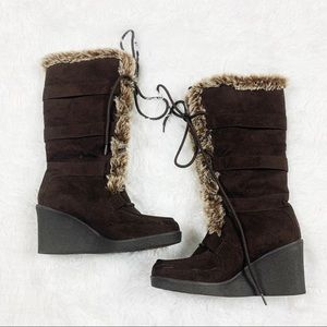 AMERICAN EAGLE New Faux Fur Suede Boots Size 7.5